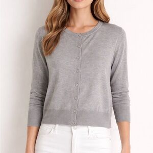 Philosophy Heather Gray Button-Up Cardigan